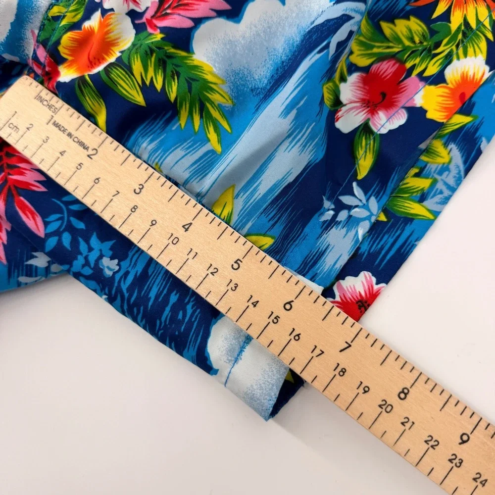 Polo Sport Swim Trunks Men XL Blue Tropical Sailboat Floral Mesh Lined 6